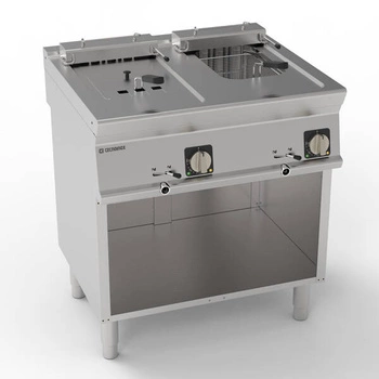 Elektrická fritéza 2-komorová - objem 2 x 8 l 15 kW otvorená skriňa TECNOINOX 716097