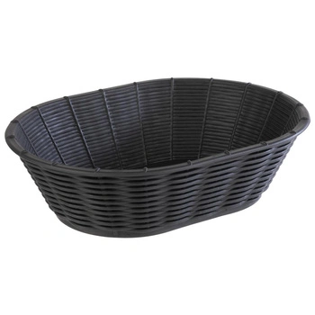 Košík na chlieb alebo ovocie, WICKER LOOK, oválny, čierny, 23x17x6.5 cm | APS 40216