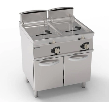 Dvojkomorová plynová fritéza 2 x 13 l 23 kW s uzavretou základňou | TECNOINOX 713131
