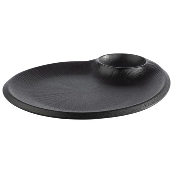 Tanier NERO s miskou na dipy, čierny, 30x25x2.5 cm | APS 85075