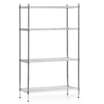Skladací skladový regál z chrómovanej ocele, 4 police, 91x45,5x180 cm | FORGAST FG15132