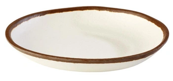 Tanier CROCKER, z melamínu, bielo - hnedý, 20.5x3 cm, 500 ml | APS 84575