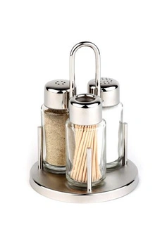 Súprava na korenie a soľ CLASSIC, s nádobkou na špáradlá | APS 40320