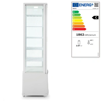Chladiaca vitrína 280 l, biela, LED, 0.29 kW, 55.6x52.6x191.3 cm | ARKTIC 233696