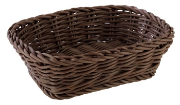 Košík na pečivo z polypropylénu, obdĺžnikový, čierny, 19x13x6 cm | APS 50631