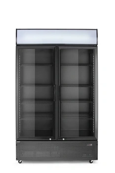 Chladnička na nápoje 2-dverová s podsvieteným panelom, 512 l, čierna oceľ, automatické odmrazovanie | ARKTIC 236949