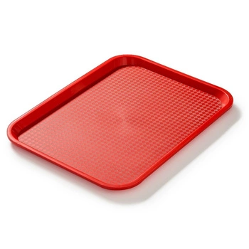 Podnos na fast food červený, polypropylén, 40x30 cm, obdĺžnikový | FORGAST FG12521
