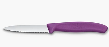 Nôž na zeleninu a ovocie Swiss Classic, zúbkovaná čepeľ, fialový, dĺžka čepele 8 cm | VICTORINOX 6.7635.C1