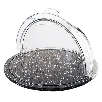 Okrúhly podnos s vekom, polyetylén a polykarbonát, 40 cm | CONTACTO 640/400