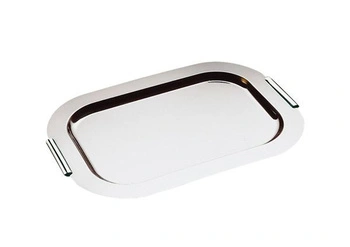 Podnos FINESSE, s mosadznou rukoväťou, z nehrdzavejúcej ocele, 44x31x2 cm | APS 1712