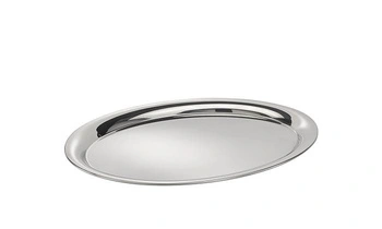 Oválny podnos KAFFEEHAUS, leštený, matný, z nehrdzavejúcej ocele, 29x22x0.5 cm | APS 30117
