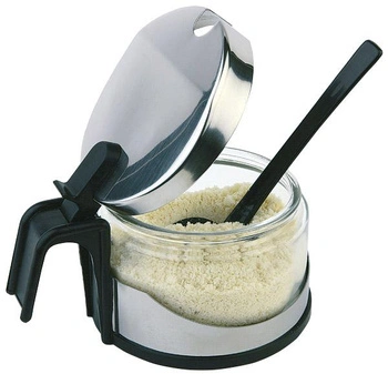 Dávkovač na parmezán EASY, oceľová farba, 10x7.5 cm | APS 40453