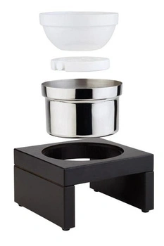 Chladiaca miska BRIDGE s drevenou podstavou, farba venge, 500 ml, 18.5x18.5x10 cm | APS 14980