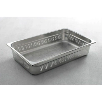 Nádoba GN 1/1 hlboká 6,5 cm z nerezovej ocele PROFI LINE PERFORATED | HENDI 802236