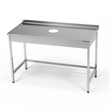 Nerezový stôl s otvorom na odpad 150x60x85 cm | FORGAST