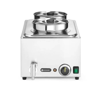 Bemar HENDI Ranger + 2x nádoba 4L s vekom, 8L, 220-240V/1000W, 60.4x33.2x(V)31.5 cm s výpustným kohútikom + 3 x GN 1/3 | HENDI 201473