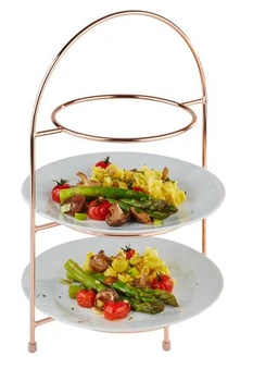 Stojan na servírovanie na 3 taniere, medený, 29x19.5x43 cm | APS 33211