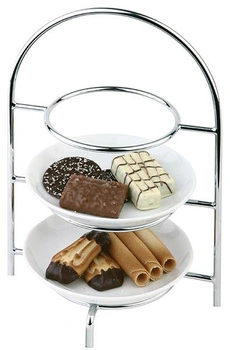 Stojan na servírovanie na 3 taniere, nehrdzavejúca oceľ, 18.5x15.5x26 cm | APS 33215