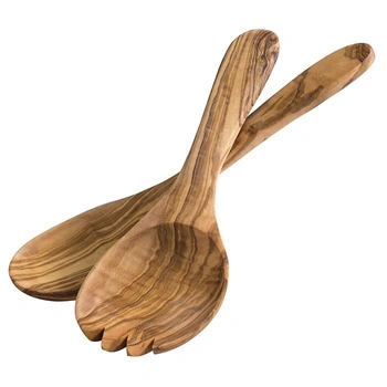 Drevené lyžice na servírovanie šalátov, 2-dielna súprava OLIVE, 26,5 cm | APS 841