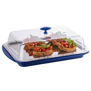 Podnos s chladiacou vložkou a pokrievkou, modrý 43x29x14 cm | APS 9090