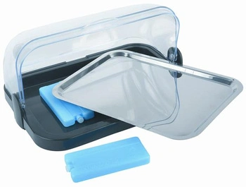 Bufetová vitrína s chladiacou vložkou, čierna, 44x32x20,5 cm | APS 9104