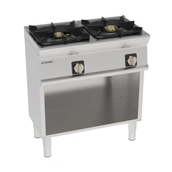 Gastronomická plynová kuchyňa PCHM8FG9/2, Mosaico 74 a 90, 2-horáková hermetická, na otvorenej skrinke, 80 cm, verzia super 21 kW | TECNOINOX 313297