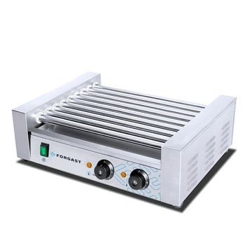 Valčekový ohrievač párkov, 11 valčekov, 1,65 kW, 230 V, bez skla | FORGAST FG09611