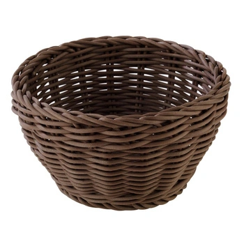 Košík na pečivo z polypropylénu PROFI LINE, okrúhly, hnedý, 16x16x8 cm | APS 50603