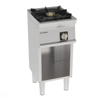 Gastronomický plynový sporák PCHM4FG9, Mosaico 74 a 90, 1-horákový hermetický na otvorenej skrinke, 40 cm, 10 kW | TECNOINOX 313295