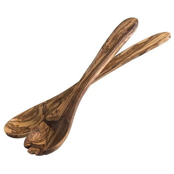 Drevené lyžice na servírovanie šalátu, 2-dielna súprava OLIVE, 30,5 cm | APS 842