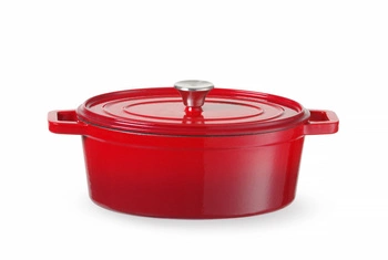 Liatinový hrniec s pokrievkou červený - objem 4l l HENDI 626849