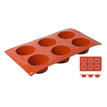 Silikónová forma na pečenie na muffiny, 6 otvorov, priemer 6,9 cm | CONTACTO 6634/076