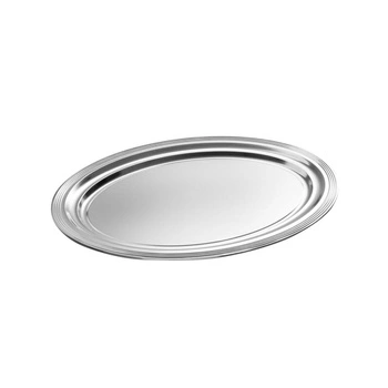 Banketový podnos CLASSIC oválny, z nehrdzavejúcej ocele, 46x34.5x1.5 cm | APS 398