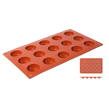 Silikónová forma na pečenie polguľe, 15 otvorov s priemerom 4 cm | CONTACTO 6630/415