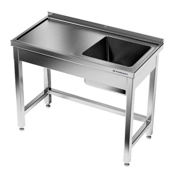 Nerezový stôl s 1-drezom 160 cm | FORGAST