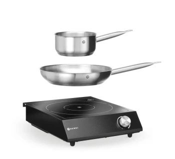 Indukčný varič 3,5 kW, 230 V + rajnič + panvica | HENDI 239889