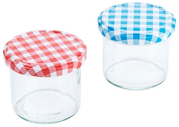 Sklenené poháre s viečkom 120 ml, sada 12 kusov, výška 5,5 cm | CONTACTO 2705/120