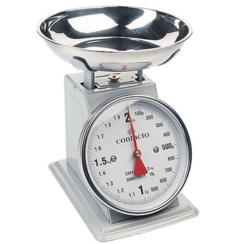Kuchynská váha s miskou, do 2 kg, presnosť 10 g | CONTACTO 242/002