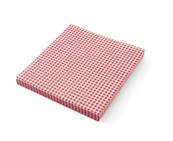 Pergamenový papier s červeným a bielym károvaným vzorom, 20x25 cm | HENDI 678244