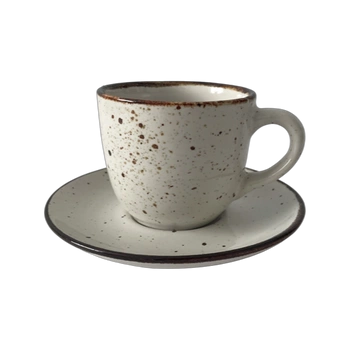 Šálka Bel 200 ml s tanierikom 15 cm Still Rustic krémová | KERA KERAMIKA 2.3.1.RUSTIC KRÉM