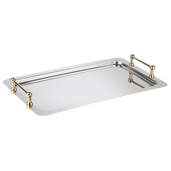 Systémový podnos GN 1/1 BUFFET STAR, nehrdzavejúca oceľ, pozlátené úchyty, 53x32,5x6,5 cm | APS 11155
