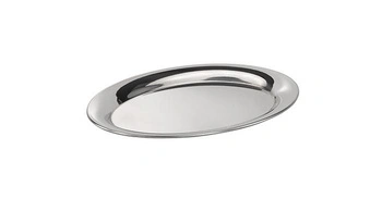 Podnos KAFFEEHAUS oválny, leštený, matný, z nehrdzavejúcej ocele, 20x14.5x0.5 cm | APS 30115