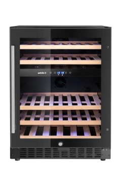 Chladnička na víno, 2-zónová, 46 fliaš, čierna, 137 l, 5 políc, 1 dvere | ARKTIC 237106