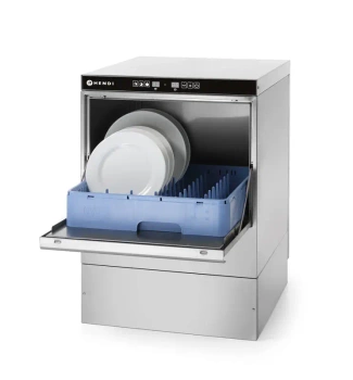 Zmywarka gastronomiczna z dozownikiem detergentu, pompa spustowa, 3.6 kW, 50x50 cm | HENDI 237540