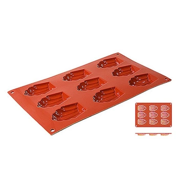 Forma na pečenie madeleinek, silikónová, 9 otvorov s rozmermi 6,8x4,5 cm | CONTACTO 6637/069