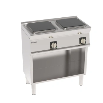 Gastronomický elektrický sporák PCM8FE9 Mosaico 90, na otvorenej podstave 2 štvorcové platne 30x30 cm | TECNOINOX 316150
