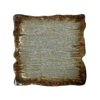 Obdĺžnikový plytký tanier Moku topaz 30 x 30 cm | KERA CERAMIKA 16.5.TOPAZ