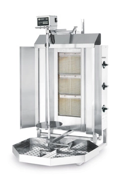 Plynový kebab Profi Line, 3 výhrevné zóny, kapacita 40 kg | HENDI 143087