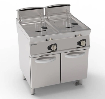 Dvojitá plynová fritéza 2 x 13 l 24 kW s uzavretým dnom a studenou zónou | TECNOINOX 713133