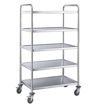 Čašnícky vozík 5-polícový, nehrdzavejúca oceľ, 83x51x154 cm | CONTACTO 7004/005